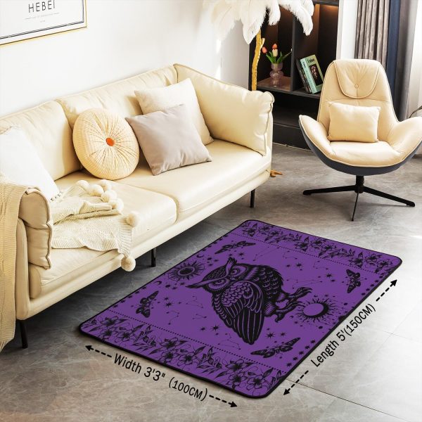 Castle Fairy White Black Dragon Area Rug 3'x5', Boho Sun Moon Stars Galaxy Non Slip Rug for Kids Teen Boys Women Men,Western Animals Indoor Floor Mat for Dining Room Backyard Decor - Image 9