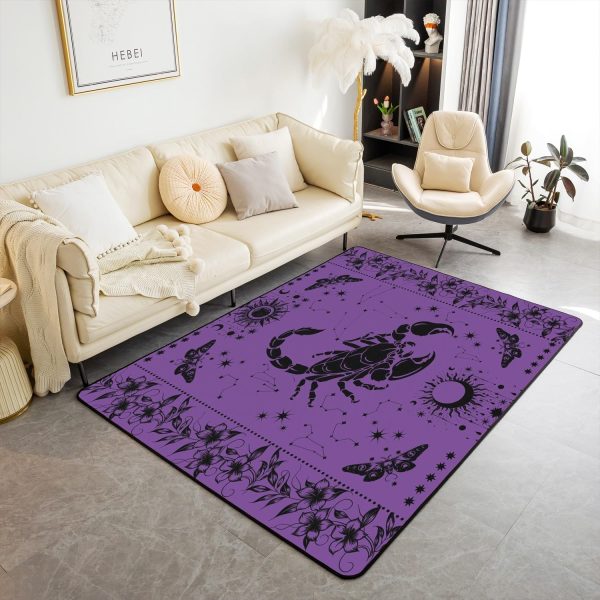 Castle Fairy White Black Dragon Area Rug 3'x5', Boho Sun Moon Stars Galaxy Non Slip Rug for Kids Teen Boys Women Men,Western Animals Indoor Floor Mat for Dining Room Backyard Decor - Image 27