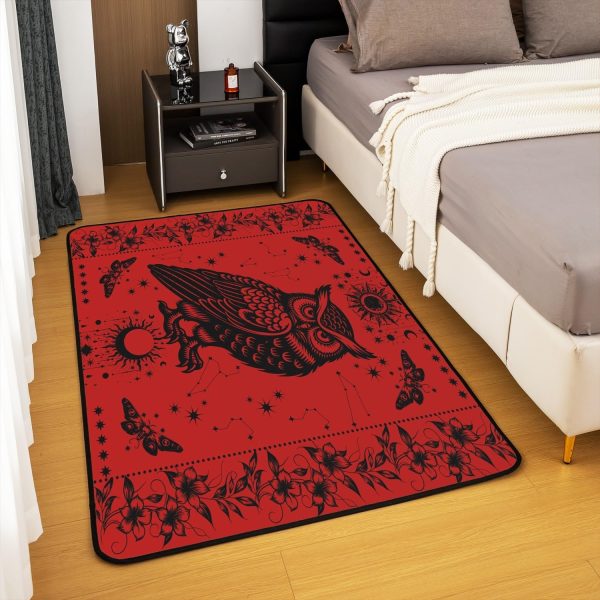 Castle Fairy White Black Dragon Area Rug 3'x5', Boho Sun Moon Stars Galaxy Non Slip Rug for Kids Teen Boys Women Men,Western Animals Indoor Floor Mat for Dining Room Backyard Decor - Image 66
