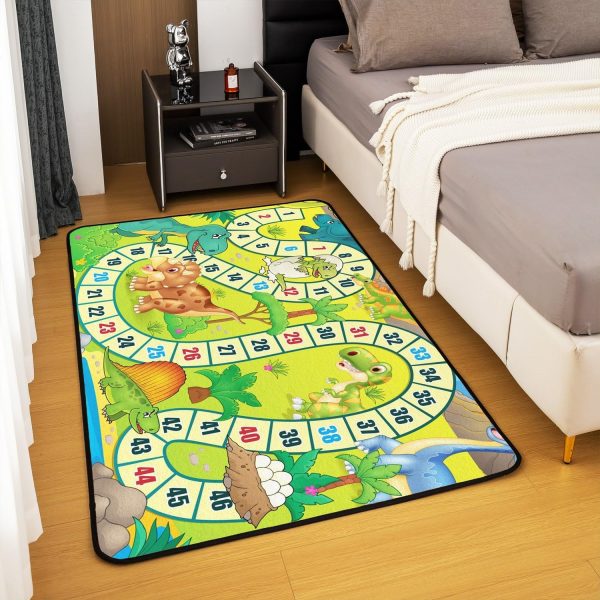 Number Map Area Rug 3'x5',Cute Dinosaur Decor Non Shedding Rug for Kids Teen Adults,Cartoon Animals Decorative Carpet for Playroom Bedroom Dining Room - Image 4