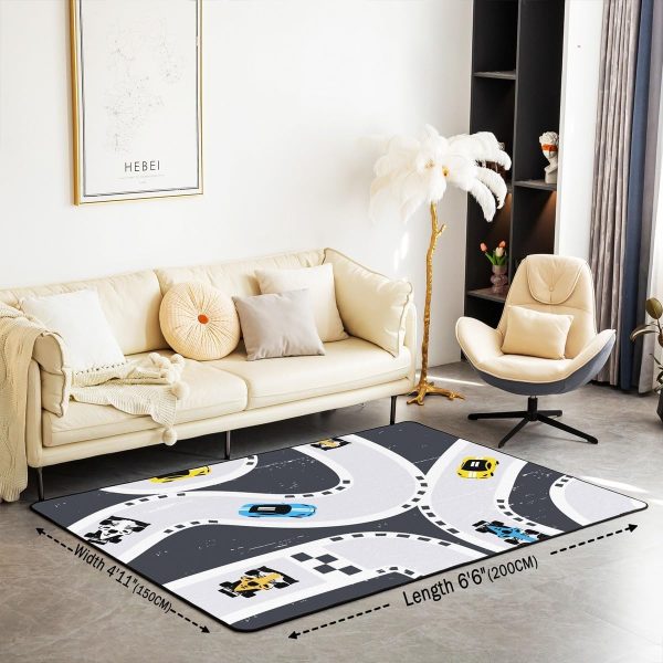 Number Map Area Rug 3'x5',Cute Dinosaur Decor Non Shedding Rug for Kids Teen Adults,Cartoon Animals Decorative Carpet for Playroom Bedroom Dining Room - Image 8