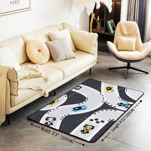 Number Map Area Rug 3'x5',Cute Dinosaur Decor Non Shedding Rug for Kids Teen Adults,Cartoon Animals Decorative Carpet for Playroom Bedroom Dining Room - Image 9