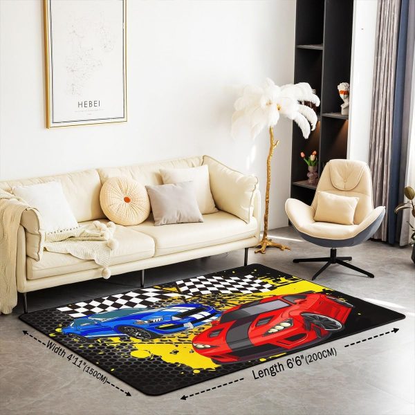 Number Map Area Rug 3'x5',Cute Dinosaur Decor Non Shedding Rug for Kids Teen Adults,Cartoon Animals Decorative Carpet for Playroom Bedroom Dining Room - Image 51