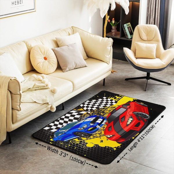 Number Map Area Rug 3'x5',Cute Dinosaur Decor Non Shedding Rug for Kids Teen Adults,Cartoon Animals Decorative Carpet for Playroom Bedroom Dining Room - Image 52