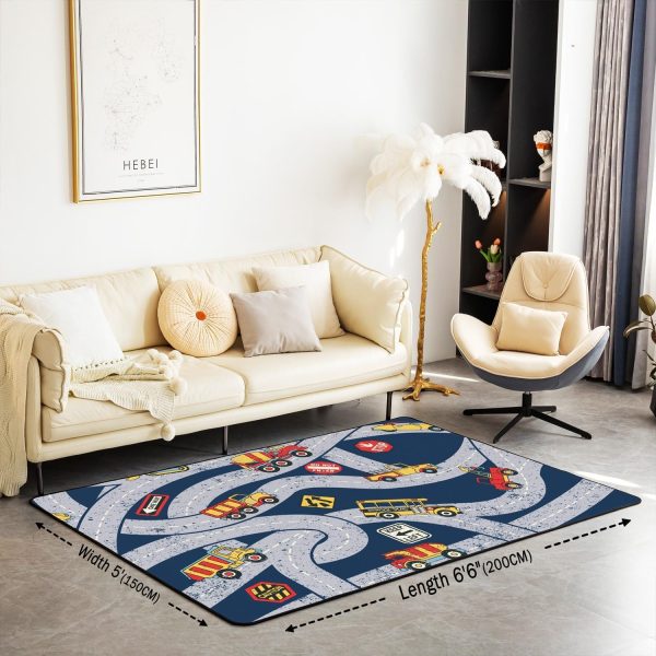Number Map Area Rug 3'x5',Cute Dinosaur Decor Non Shedding Rug for Kids Teen Adults,Cartoon Animals Decorative Carpet for Playroom Bedroom Dining Room - Image 75