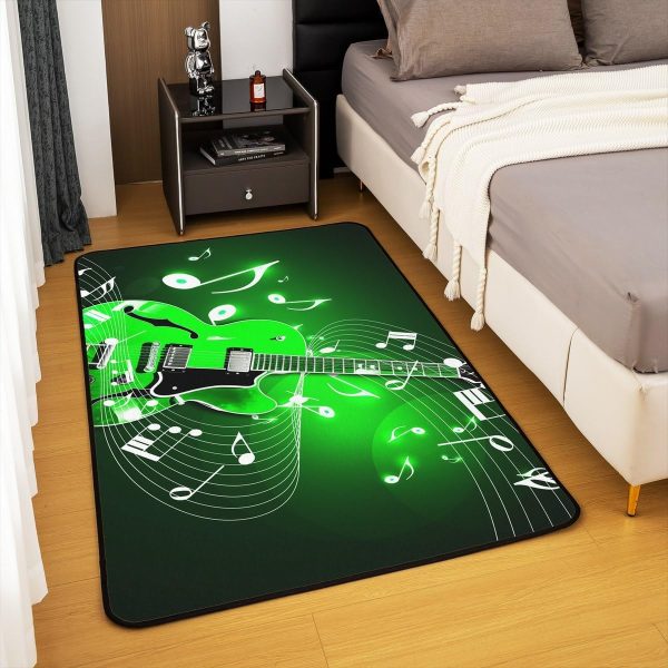 Castle Fairy 3D Red Lip Area Rug 5'x6'6" Abstract Glitter Diamond Romantic Style Non Slip Rug for Girls Teens Adults Women Black Musical Notes Graffiti Indoor Floor Mat for Party Couch - Image 10