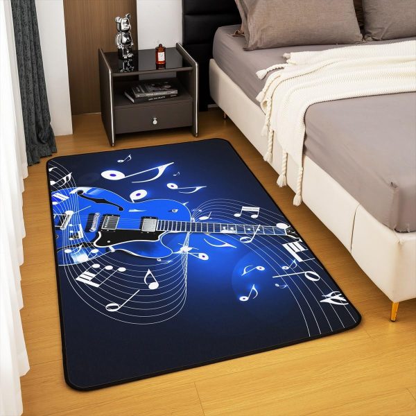 Castle Fairy 3D Red Lip Area Rug 5'x6'6" Abstract Glitter Diamond Romantic Style Non Slip Rug for Girls Teens Adults Women Black Musical Notes Graffiti Indoor Floor Mat for Party Couch - Image 34