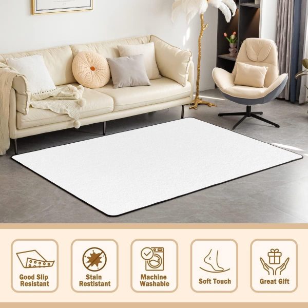 Clothes Sewing Theme Area Rug 5x7 Needle and Thread Rug for Bedroom Sewing Machine Carpet Non Slip Rustic Farmhouse Floor Mat Decorative Accent Rug Non Shedding - Image 6