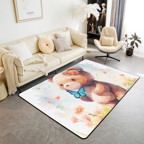 Clothes Sewing Theme Area Rug 5x7 Needle and Thread Rug for Bedroom Sewing Machine Carpet Non Slip Rustic Farmhouse Floor Mat Decorative Accent Rug Non Shedding - Image 12