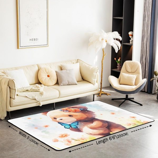 Clothes Sewing Theme Area Rug 5x7 Needle and Thread Rug for Bedroom Sewing Machine Carpet Non Slip Rustic Farmhouse Floor Mat Decorative Accent Rug Non Shedding - Image 13