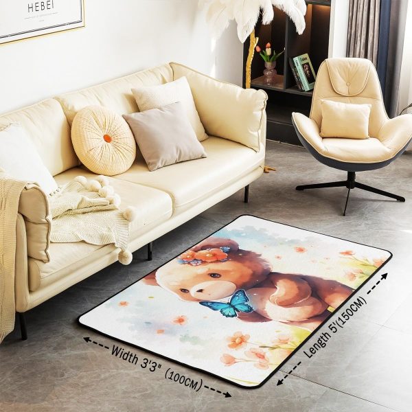 Clothes Sewing Theme Area Rug 5x7 Needle and Thread Rug for Bedroom Sewing Machine Carpet Non Slip Rustic Farmhouse Floor Mat Decorative Accent Rug Non Shedding - Image 14