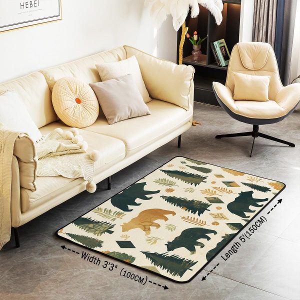 Clothes Sewing Theme Area Rug 5x7 Needle and Thread Rug for Bedroom Sewing Machine Carpet Non Slip Rustic Farmhouse Floor Mat Decorative Accent Rug Non Shedding - Image 26