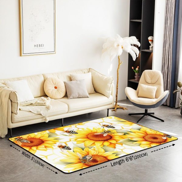 Clothes Sewing Theme Area Rug 5x7 Needle and Thread Rug for Bedroom Sewing Machine Carpet Non Slip Rustic Farmhouse Floor Mat Decorative Accent Rug Non Shedding - Image 41