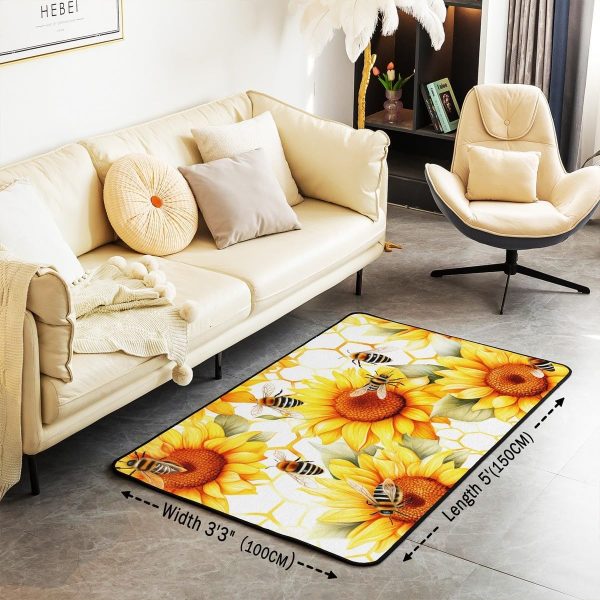 Clothes Sewing Theme Area Rug 5x7 Needle and Thread Rug for Bedroom Sewing Machine Carpet Non Slip Rustic Farmhouse Floor Mat Decorative Accent Rug Non Shedding - Image 42