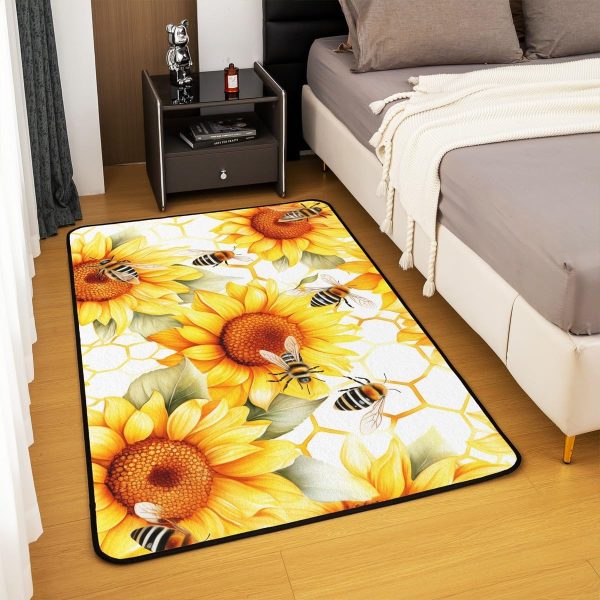 Clothes Sewing Theme Area Rug 5x7 Needle and Thread Rug for Bedroom Sewing Machine Carpet Non Slip Rustic Farmhouse Floor Mat Decorative Accent Rug Non Shedding - Image 43