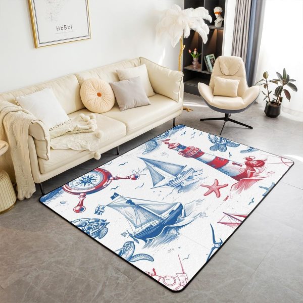 Clothes Sewing Theme Area Rug 5x7 Needle and Thread Rug for Bedroom Sewing Machine Carpet Non Slip Rustic Farmhouse Floor Mat Decorative Accent Rug Non Shedding - Image 72