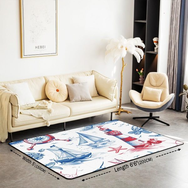 Clothes Sewing Theme Area Rug 5x7 Needle and Thread Rug for Bedroom Sewing Machine Carpet Non Slip Rustic Farmhouse Floor Mat Decorative Accent Rug Non Shedding - Image 73