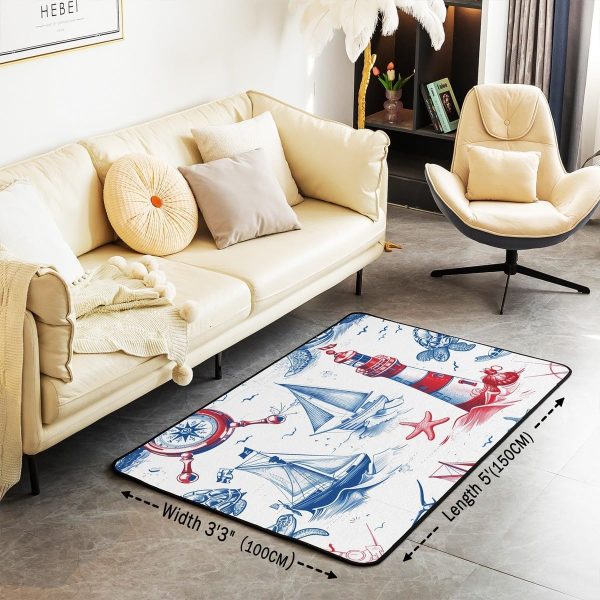 Clothes Sewing Theme Area Rug 5x7 Needle and Thread Rug for Bedroom Sewing Machine Carpet Non Slip Rustic Farmhouse Floor Mat Decorative Accent Rug Non Shedding - Image 74