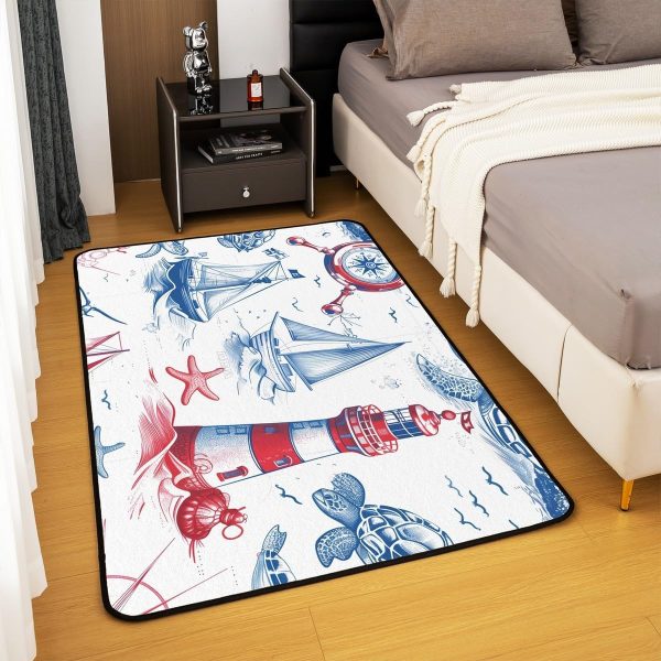 Clothes Sewing Theme Area Rug 5x7 Needle and Thread Rug for Bedroom Sewing Machine Carpet Non Slip Rustic Farmhouse Floor Mat Decorative Accent Rug Non Shedding - Image 75