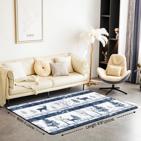 Clothes Sewing Theme Area Rug 5x7 Needle and Thread Rug for Bedroom Sewing Machine Carpet Non Slip Rustic Farmhouse Floor Mat Decorative Accent Rug Non Shedding - Image 89