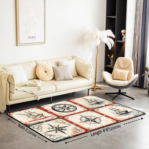 Clothes Sewing Theme Area Rug 5x7 Needle and Thread Rug for Bedroom Sewing Machine Carpet Non Slip Rustic Farmhouse Floor Mat Decorative Accent Rug Non Shedding - Image 113