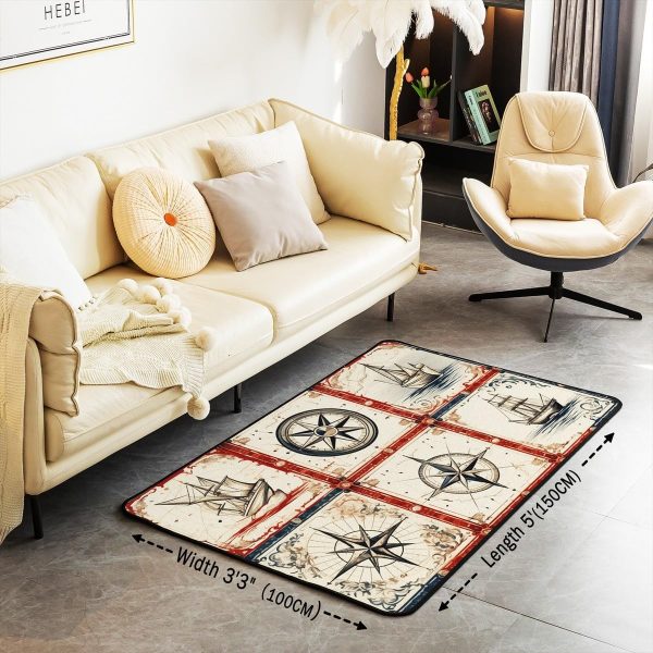 Clothes Sewing Theme Area Rug 5x7 Needle and Thread Rug for Bedroom Sewing Machine Carpet Non Slip Rustic Farmhouse Floor Mat Decorative Accent Rug Non Shedding - Image 114