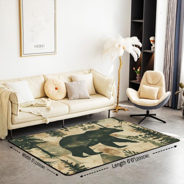 Clothes Sewing Theme Area Rug 5x7 Needle and Thread Rug for Bedroom Sewing Machine Carpet Non Slip Rustic Farmhouse Floor Mat Decorative Accent Rug Non Shedding - Image 129