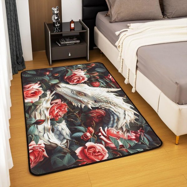 Watercolor Dragon Living Room Rugs 3x5 Chinese Style Area Rug for Kids Teen Retro Tradition Theme Carpet Runner Non Slip Dragon Pattern Decorative Accent Rug Bedroom Decor - Image 22