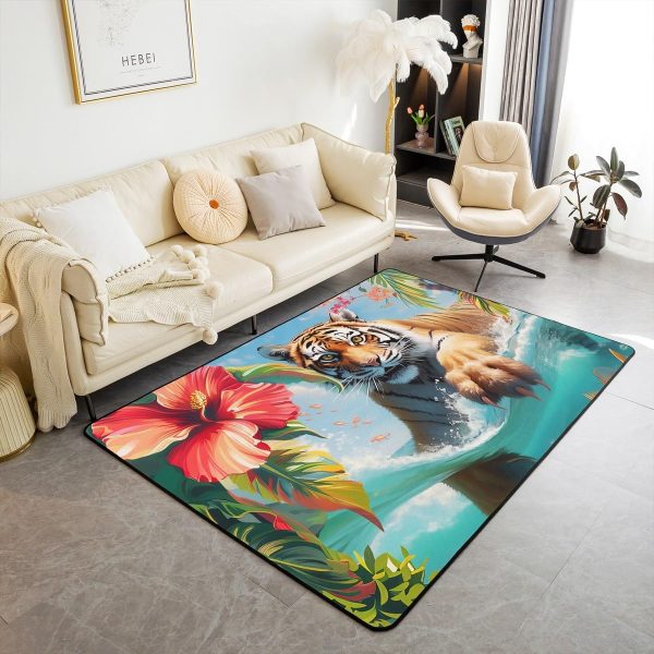 Watercolor Dragon Living Room Rugs 3x5 Chinese Style Area Rug for Kids Teen Retro Tradition Theme Carpet Runner Non Slip Dragon Pattern Decorative Accent Rug Bedroom Decor - Image 75