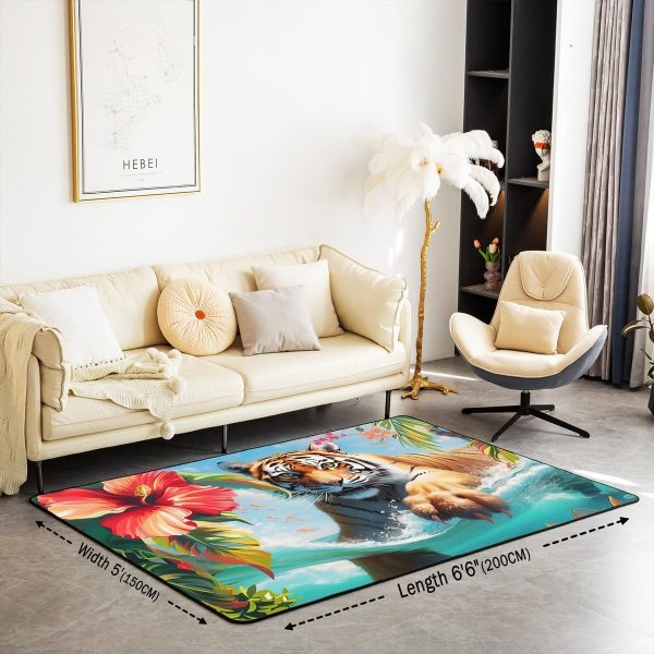 Watercolor Dragon Living Room Rugs 3x5 Chinese Style Area Rug for Kids Teen Retro Tradition Theme Carpet Runner Non Slip Dragon Pattern Decorative Accent Rug Bedroom Decor - Image 76