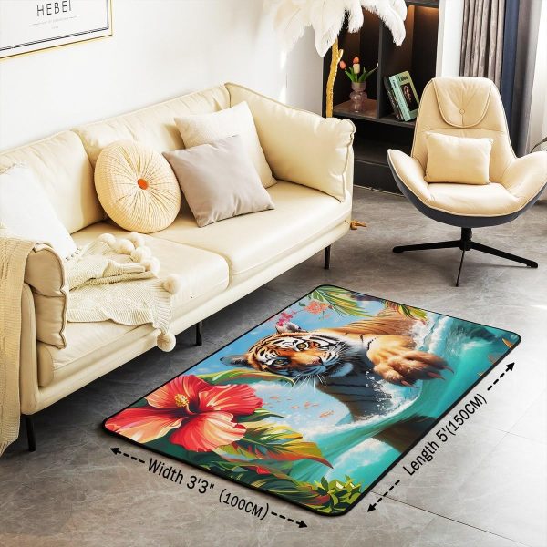 Watercolor Dragon Living Room Rugs 3x5 Chinese Style Area Rug for Kids Teen Retro Tradition Theme Carpet Runner Non Slip Dragon Pattern Decorative Accent Rug Bedroom Decor - Image 77