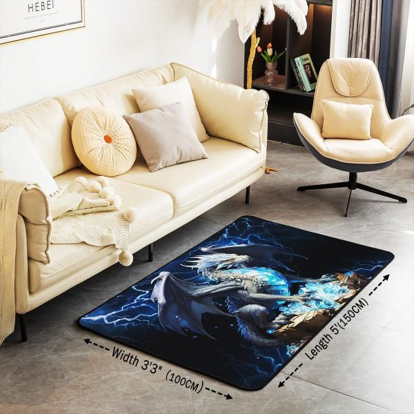 Watercolor Dragon Living Room Rugs 3x5 Chinese Style Area Rug for Kids Teen Retro Tradition Theme Carpet Runner Non Slip Dragon Pattern Decorative Accent Rug Bedroom Decor - Image 93