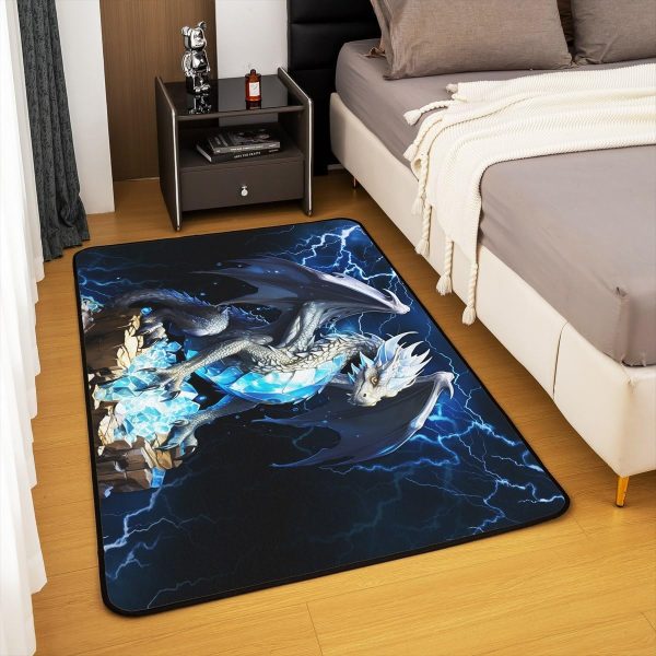 Watercolor Dragon Living Room Rugs 3x5 Chinese Style Area Rug for Kids Teen Retro Tradition Theme Carpet Runner Non Slip Dragon Pattern Decorative Accent Rug Bedroom Decor - Image 94