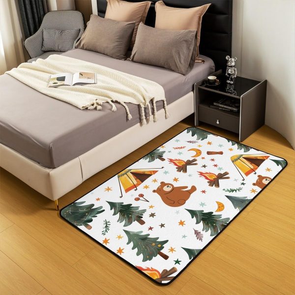 Rustic Camper Area Rug 3'x5',Camping Trailer Pine Natural Non Slip Rug for Kids Teen Boys Women Men,Country Brown Checkered Plaid Indoor Floor Mat for Dining Room Backyard Decor - Image 102