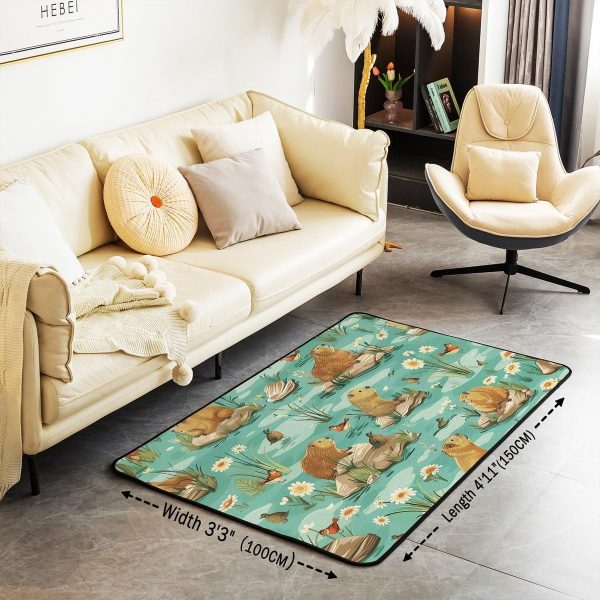 Rustic Camper Area Rug 3'x5',Camping Trailer Pine Natural Non Slip Rug for Kids Teen Boys Women Men,Country Brown Checkered Plaid Indoor Floor Mat for Dining Room Backyard Decor - Image 119