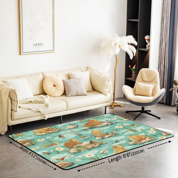 Rustic Camper Area Rug 3'x5',Camping Trailer Pine Natural Non Slip Rug for Kids Teen Boys Women Men,Country Brown Checkered Plaid Indoor Floor Mat for Dining Room Backyard Decor - Image 120