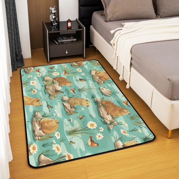 Rustic Camper Area Rug 3'x5',Camping Trailer Pine Natural Non Slip Rug for Kids Teen Boys Women Men,Country Brown Checkered Plaid Indoor Floor Mat for Dining Room Backyard Decor - Image 121
