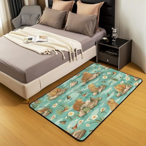 Rustic Camper Area Rug 3'x5',Camping Trailer Pine Natural Non Slip Rug for Kids Teen Boys Women Men,Country Brown Checkered Plaid Indoor Floor Mat for Dining Room Backyard Decor - Image 122