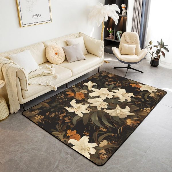 Howling Wolf Living Room Rugs 5x7 Thunder Lightning Area Rug for Kids Teen Wild Wolf Silhouette Carpet Runner Non Slip Mysterious Night Wolf Decorative Accent Rug Bedroom Decor - Image 12
