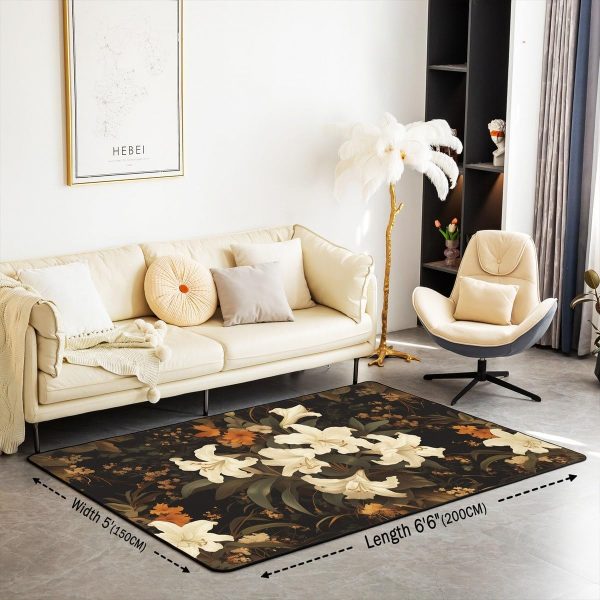 Howling Wolf Living Room Rugs 5x7 Thunder Lightning Area Rug for Kids Teen Wild Wolf Silhouette Carpet Runner Non Slip Mysterious Night Wolf Decorative Accent Rug Bedroom Decor - Image 13