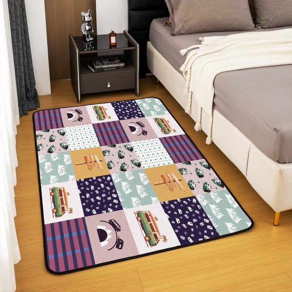 Rustic Camper Area Rug 3'x5',Camping Trailer Pine Natural Non Slip Rug for Kids Teen Boys Women Men,Country Brown Checkered Plaid Indoor Floor Mat for Dining Room Backyard Decor - Image 126