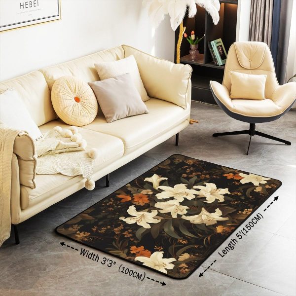 Howling Wolf Living Room Rugs 5x7 Thunder Lightning Area Rug for Kids Teen Wild Wolf Silhouette Carpet Runner Non Slip Mysterious Night Wolf Decorative Accent Rug Bedroom Decor - Image 14