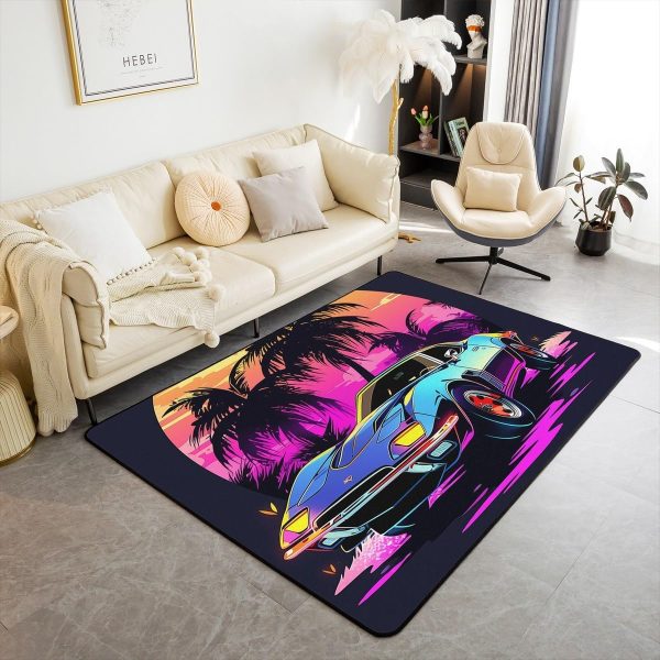 Howling Wolf Living Room Rugs 5x7 Thunder Lightning Area Rug for Kids Teen Wild Wolf Silhouette Carpet Runner Non Slip Mysterious Night Wolf Decorative Accent Rug Bedroom Decor - Image 20