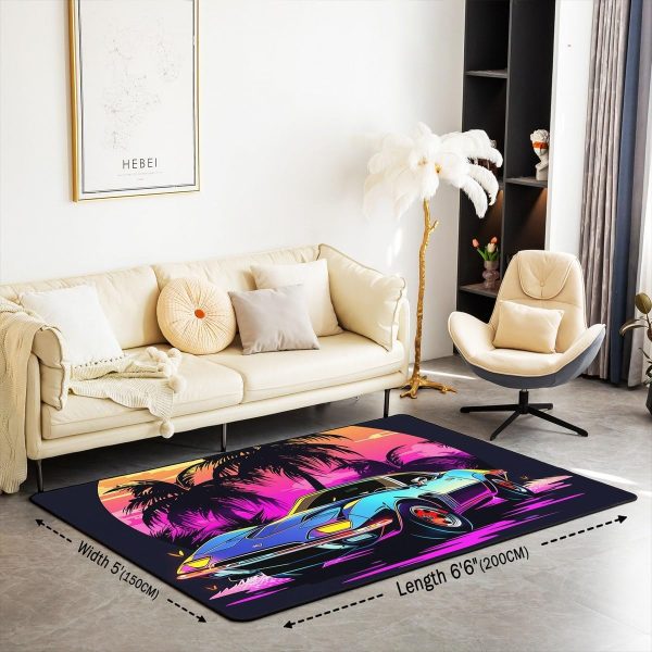Howling Wolf Living Room Rugs 5x7 Thunder Lightning Area Rug for Kids Teen Wild Wolf Silhouette Carpet Runner Non Slip Mysterious Night Wolf Decorative Accent Rug Bedroom Decor - Image 21