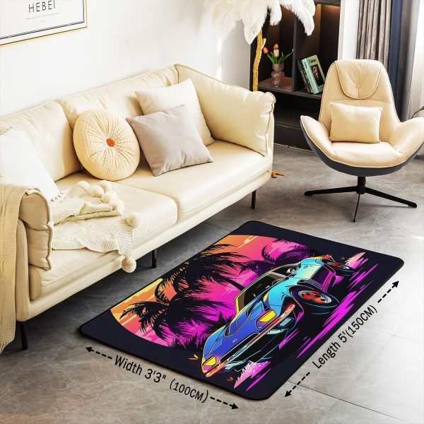 Howling Wolf Living Room Rugs 5x7 Thunder Lightning Area Rug for Kids Teen Wild Wolf Silhouette Carpet Runner Non Slip Mysterious Night Wolf Decorative Accent Rug Bedroom Decor - Image 22