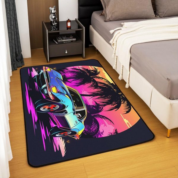 Howling Wolf Living Room Rugs 5x7 Thunder Lightning Area Rug for Kids Teen Wild Wolf Silhouette Carpet Runner Non Slip Mysterious Night Wolf Decorative Accent Rug Bedroom Decor - Image 23