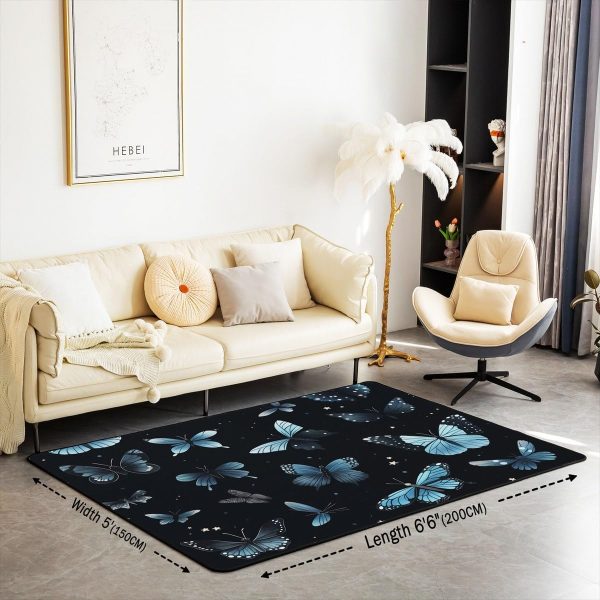 Howling Wolf Living Room Rugs 5x7 Thunder Lightning Area Rug for Kids Teen Wild Wolf Silhouette Carpet Runner Non Slip Mysterious Night Wolf Decorative Accent Rug Bedroom Decor - Image 37
