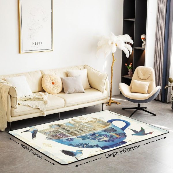 Howling Wolf Living Room Rugs 5x7 Thunder Lightning Area Rug for Kids Teen Wild Wolf Silhouette Carpet Runner Non Slip Mysterious Night Wolf Decorative Accent Rug Bedroom Decor - Image 45
