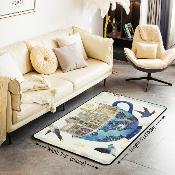 Howling Wolf Living Room Rugs 5x7 Thunder Lightning Area Rug for Kids Teen Wild Wolf Silhouette Carpet Runner Non Slip Mysterious Night Wolf Decorative Accent Rug Bedroom Decor - Image 46