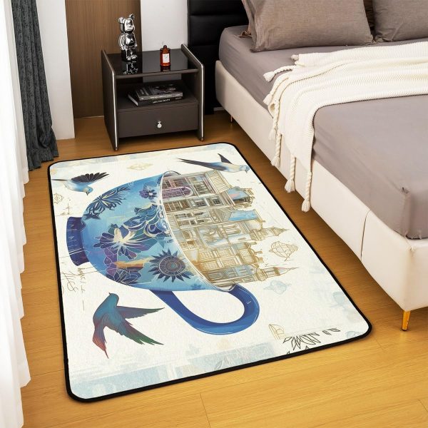 Howling Wolf Living Room Rugs 5x7 Thunder Lightning Area Rug for Kids Teen Wild Wolf Silhouette Carpet Runner Non Slip Mysterious Night Wolf Decorative Accent Rug Bedroom Decor - Image 47
